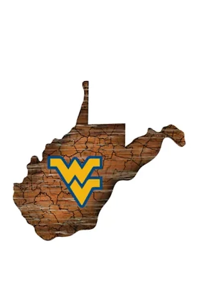 NCAA University of West Virginia Mountaineers Distressed State with Logo