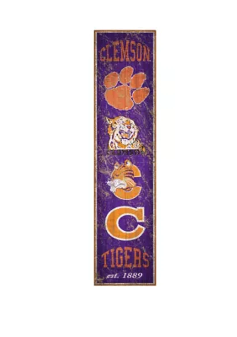 NCAA Clemson Tigers 6 in x 24 in Heritage Vertical Banner