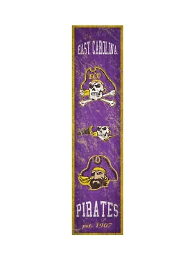NCAA East Carolina Pirates 6 in x 24 in Vertical Heritage Banner 