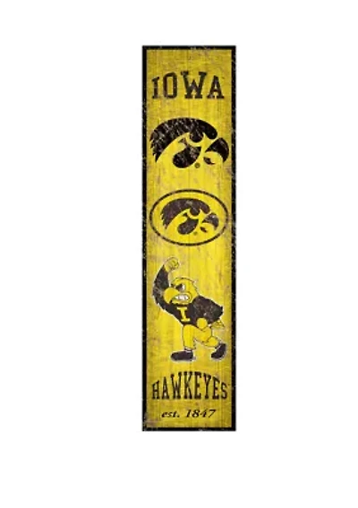 NCAA Iowa Hawkeyes 6 in x 24 in Vertical Heritage Banner 