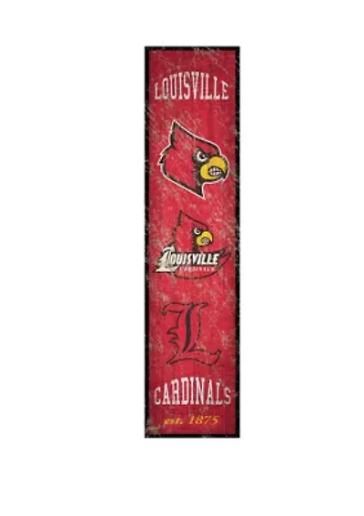NCAA Louisville Cardinals 6 in x 24 in Vertical Heritage Banner