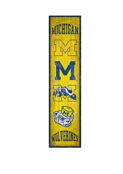 NCAA Michigan Wolverines 6 in x 24 in Vertical Heritage Banner 