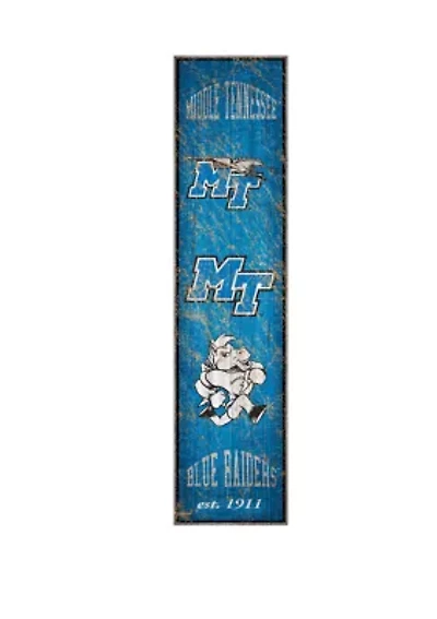 NCAA Middle Tennessee State Raiders 6 in x 24 in Vertical Heritage Banner 
