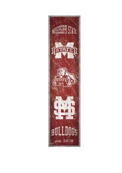 NCAA Mississippi State Bulldogs 6 in x 24 in Vertical Heritage Banner