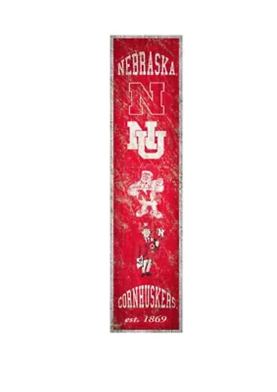 NCAA Nebraska Cornhuskers 6 in x 24 in Vertical Heritage Banner 