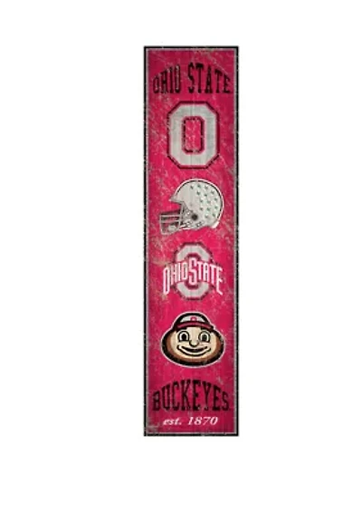 NCAA Ohio State Buckeyes 6 in x 24 in Vertical Heritage Banner 