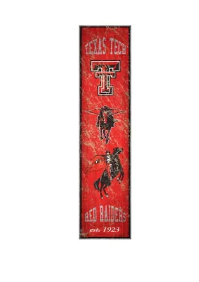 NCAA Texas Tech Red Raiders 6 in x 24 in Vertical Heritage Banner 