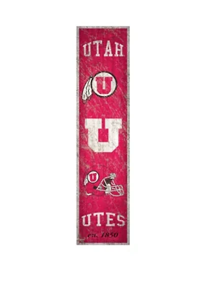 NCAA Utah Utes 6 in x 24 in Vertical Heritage Banner 