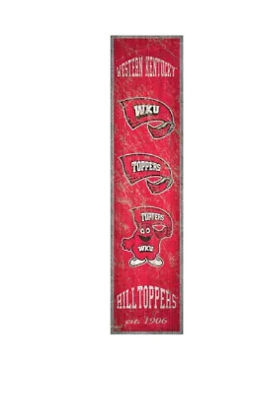 NCAA Western Kentucky University Hilltoppers 6 in x 24 in Vertical Heritage Banner 