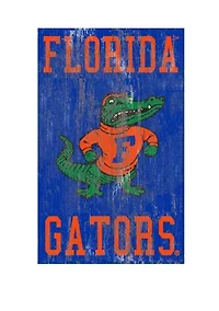 NCAA University of Florida Gators 11 in x 19 in Distressed Heritage Logo 