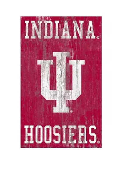 NCAA Indiana Hoosiers 11 in x 19 in Heritage Distressed Logo
