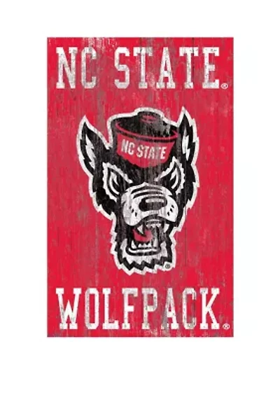 NCAA NC State Wolfpack 11 in x 19 in Heritage Distressed Logo