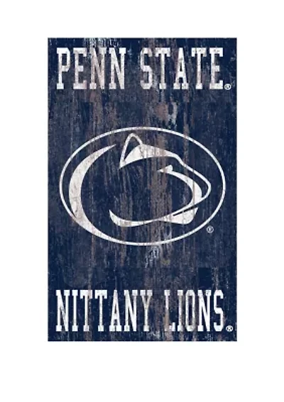 NCAA Penn State University Nittany Lions 11 in x 19 in Distressed Heritage Logo 