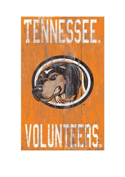 NCAA University of Tennessee Volunteers 11 in x 19 in Distressed Heritage Logo 