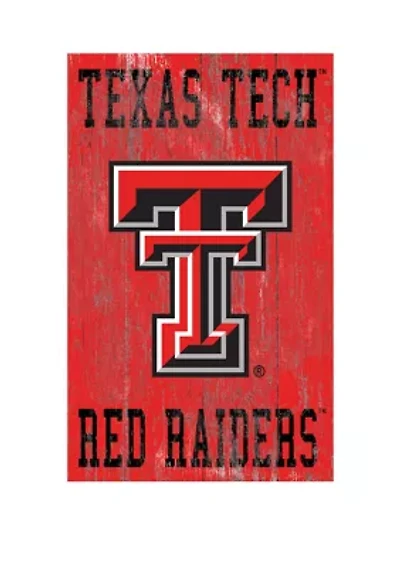 NCAA Texas Tech Red Raiders 11 in x 19 in Heritage Distressed Logo