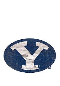 NCAA Brigham Young University Cougars Distressed Logo Cutout Sign