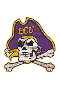 NCAA East Carolina University Pirates Distressed Logo Cutout Sign