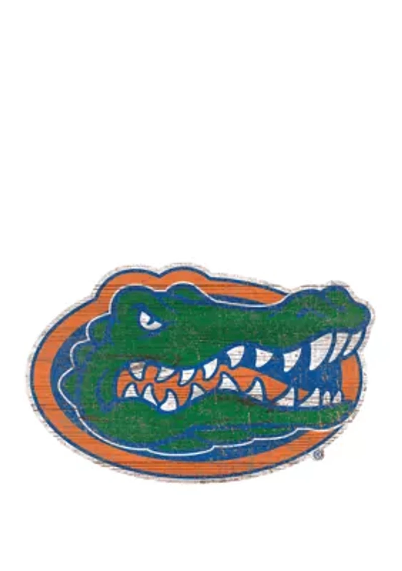 NCAA University of Florida Gators Distressed Logo Cutout Sign