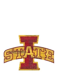 NCAA Iowa State University Sycamores Distressed Logo Cutout Sign