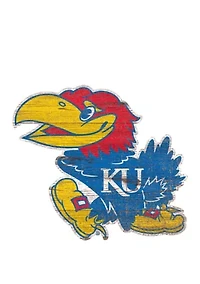 NCAA University of Kansas Jayhawks Distressed Logo Cutout Sign