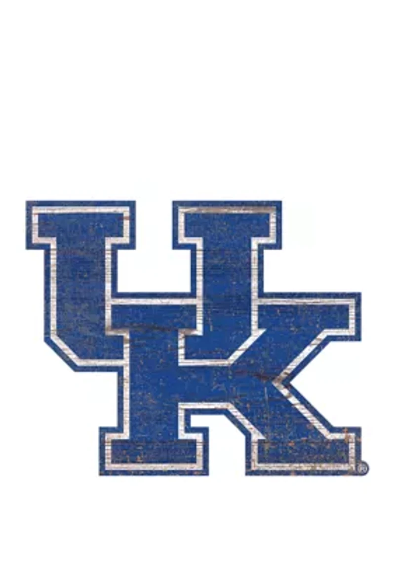 NCAA University of Kentucky Wildcats Distressed Logo Cutout Sign
