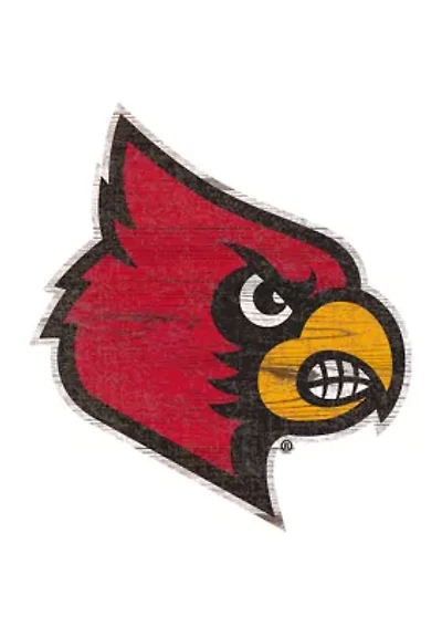 NCAA Louisville Cardinals Distressed Logo Cutout Sign