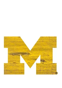 NCAA University of Michigan Wolverines Distressed Logo Cutout Sign