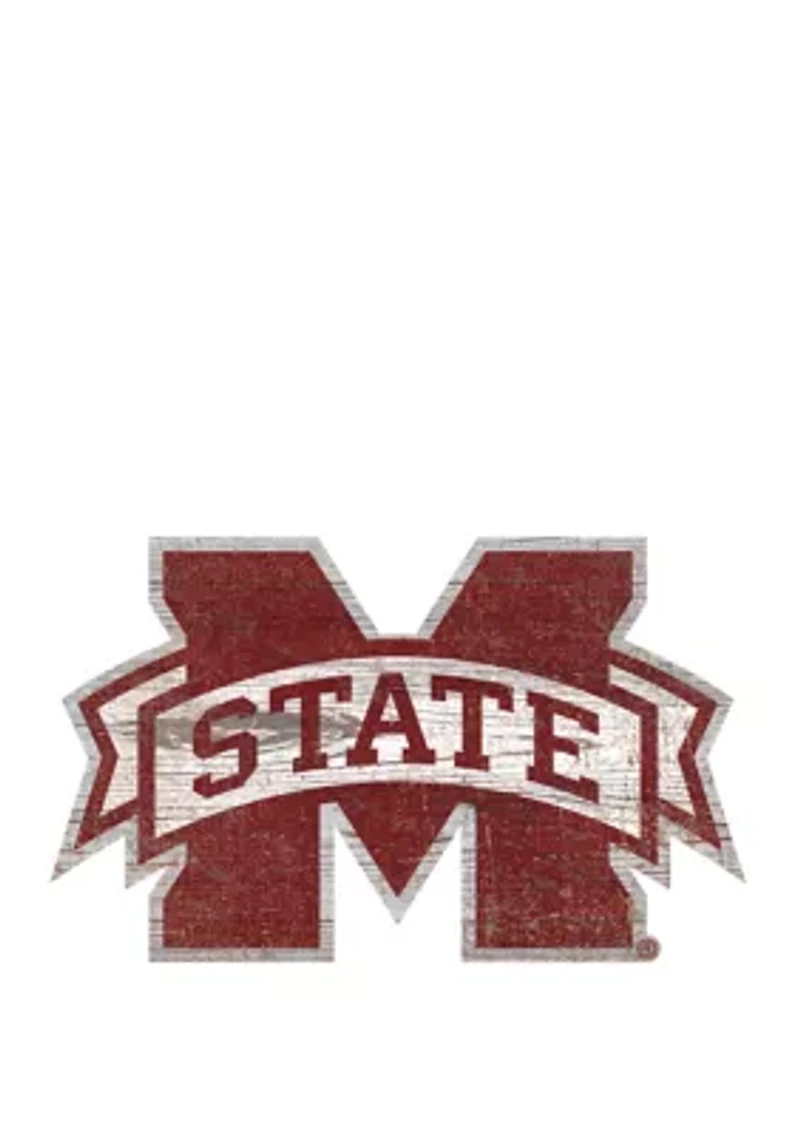 NCAA Mississippi State Bulldogs University Distressed Logo Cutout Sign