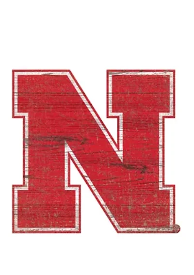 NCAA University of Nebraska Cornhuskers Distressed Logo Cutout Sign