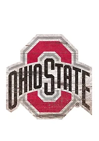 NCAA Ohio State University Buckeyes Distressed Logo Cutout Sign