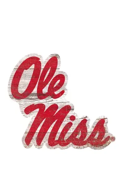 NCAA Ole Miss Rebels Distressed Logo Cutout Sign