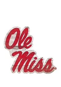 NCAA Ole Miss Rebels Distressed Logo Cutout Sign