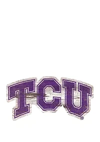 NCAA TCU  Horned Frogs Distressed Logo Cutout Sign