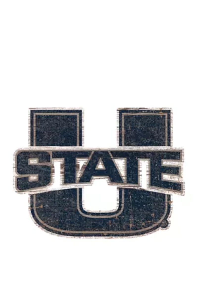 NCAA Utah State Aggies Distressed Logo Cutout Sign