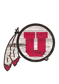 NCAA Utah  Utes Distressed Logo Cutout Sign