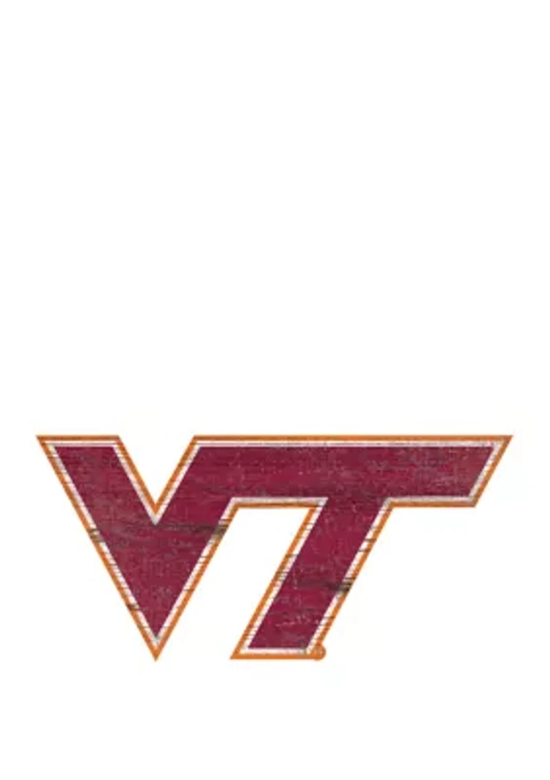 NCAA Virginia Tech University Hokies Distressed Logo Cutout Sign