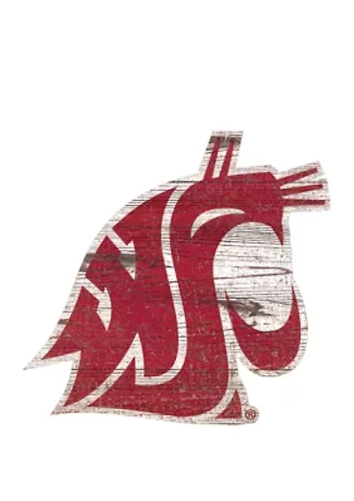 NCAA Washington State Cougars Distressed Logo Cutout Sign