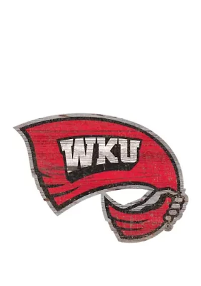 NCAA Western Kentucky  Hillstoppers Distressed Logo Cutout Sign