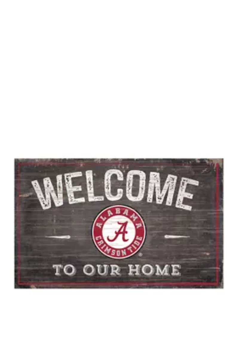 NCAA University of Alabama 11 in x 19 in Welcome to Our Home Sign