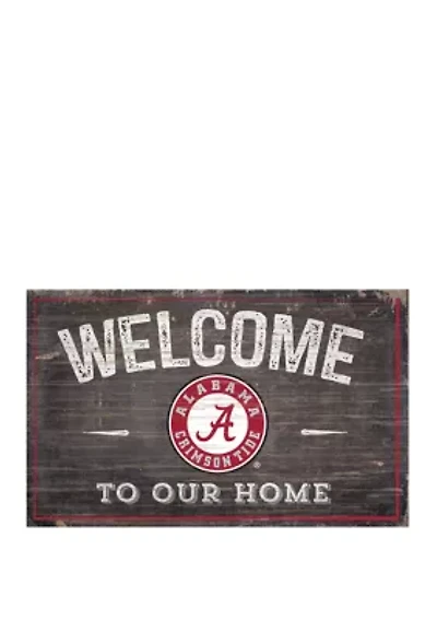 NCAA University of Alabama 11 in x 19 in Welcome to Our Home Sign