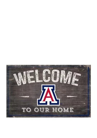 NCAA Arizona  Wildcats 11 in x 19 in  Welcome to Our Home Sign