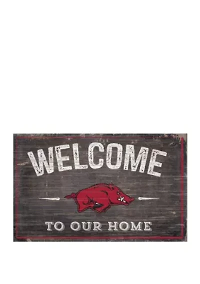NCAA University of Arkansas Razorbacks 11 in x 19 in Welcome to Our Home Sign