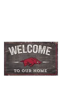 NCAA University of Arkansas Razorbacks 11 in x 19 in Welcome to Our Home Sign