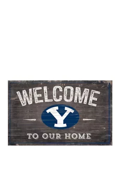NCAA BYU Cougars 11 in x 19 in  Welcome to Our Home Sign