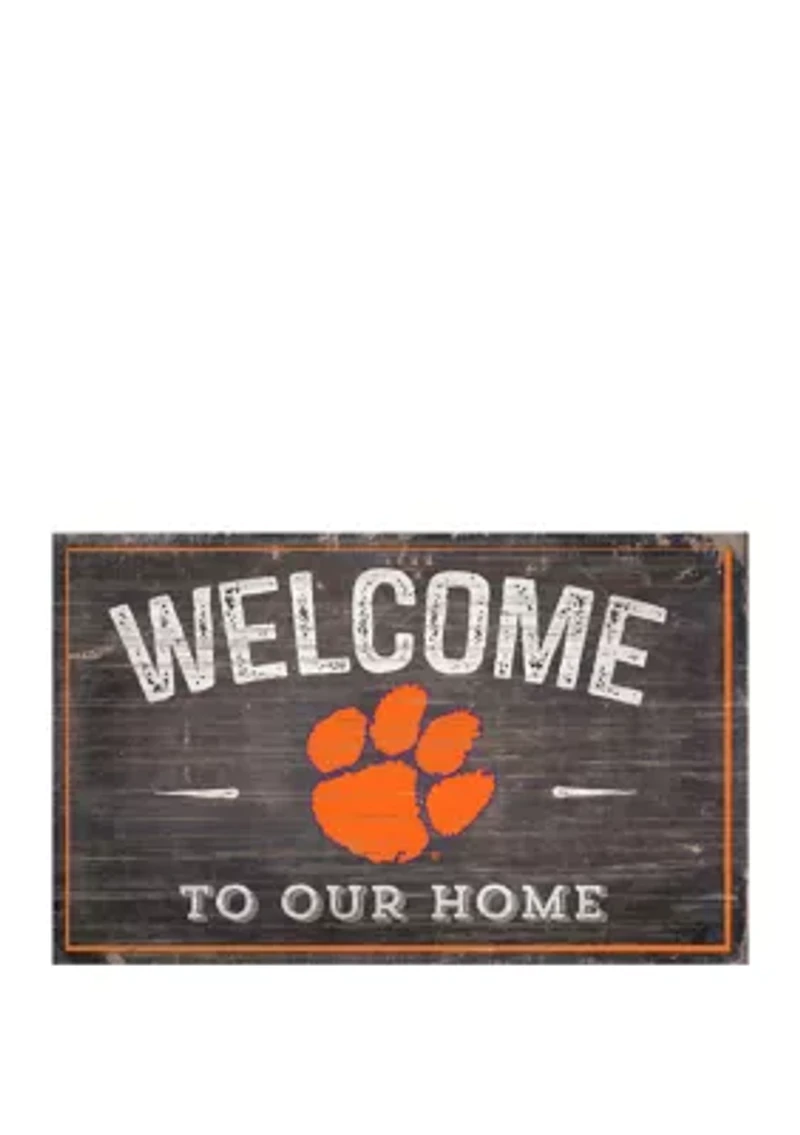 NCAA Clemson University Tigers 11 in x 19 in  Welcome to Our Home Sign