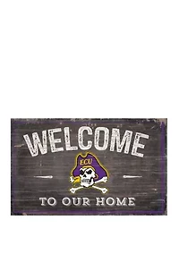 NCAA East Carolina Pirates 11 in x 19 in Welcome to Our Home Sign