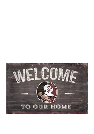 NCAA Florida State Seminoles 11 Inch x 19 Inch Welcome to Our Home Sign