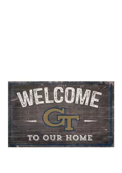 NCAA Georgia Tech Yellow Jackets 11 in x 19 in Welcome to Our Home Sign