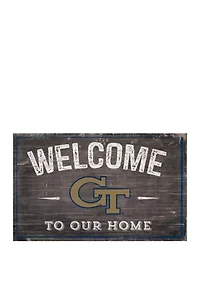 NCAA Georgia Tech Yellow Jackets 11 in x 19 in Welcome to Our Home Sign