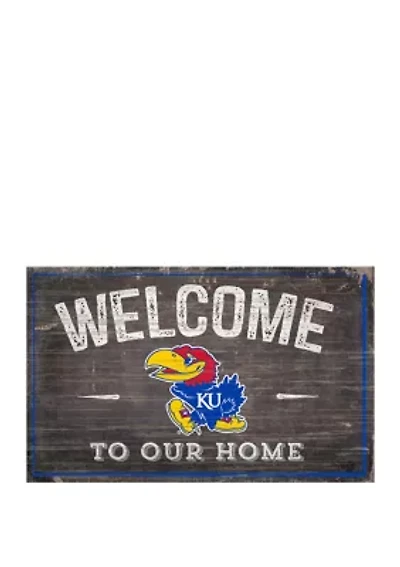 NCAA Kansas Jayhawks 11 in x 19 in Welcome to Our Home Sign
